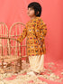 Vastramay SISHU Boy's Yellow Patola Print Festive Kurta Pyjama Set