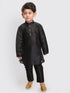 Vastramay SISHU Boy's Black Silk Blend Kurta Pyjama Set