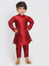 Vastramay SISHU Boy's Maroon Silk Blend Kurta Pyjama Set