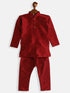 Vastramay SISHU Boy's Maroon Silk Blend Kurta Pyjama Set