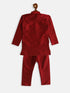 Vastramay SISHU Boy's Maroon Silk Blend Kurta Pyjama Set