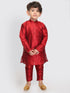 Vastramay SISHU Boy's Maroon Silk Blend Kurta Pyjama Set