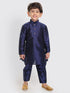 Vastramay SISHU Boy's Navy Blue Silk Blend Kurta Pyjama Set