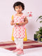 Vastramay Infant Boy's Pink Cotton Blend Kurta Pyjama Set