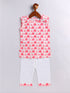 Vastramay Infant Boy's Pink Cotton Blend Kurta Pyjama Set