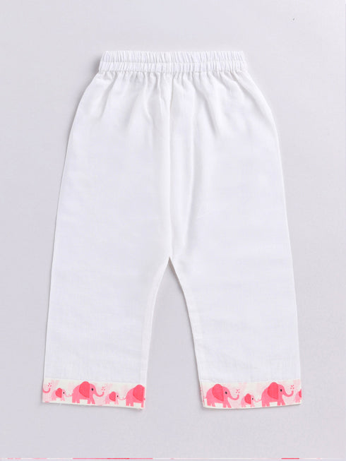 Vastramay Infant Boy's Pink Cotton Blend Kurta Pyjama Set