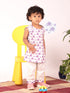 Vastramay Infant Boy's Purple Cotton Blend Kurta Pyjama Set