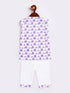 Vastramay Infant Boy's Purple Cotton Blend Kurta Pyjama Set