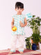 Vastramay Infant Boy's Aqua Cotton Kurta Pyjama Set