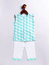 Vastramay Infant Boy's Aqua Cotton Kurta Pyjama Set