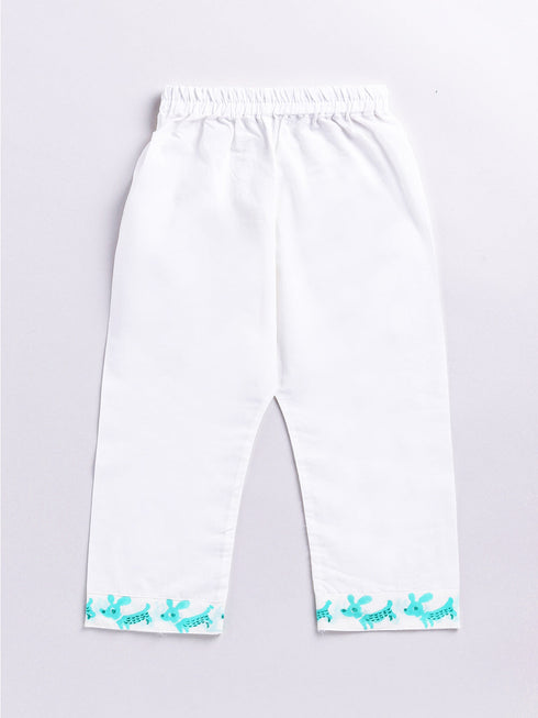 Vastramay Infant Boy's Aqua Cotton Kurta Pyjama Set