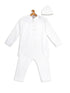 Vastramay SISHU Boy's White Kurta And Pyjamas With Cap