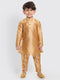 Vastramay SISHU Boy's Rose Gold Silk Blend Kurta Pyjama Set