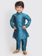 Vastramay SISHU Boy's Turquoise Silk Blend Kurta Pyjama Set