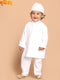 Vastramay SISHU Boy's White Pure Cotton Kurta And Pyjama With Prayer Cap