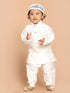 Vastramay SISHU Boy's White Kurta And Pyjama Set With Prayer Cap
