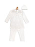 Vastramay SISHU Boy's White Kurta And Pyjama Set With Prayer Cap