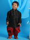 Vastramay SISHU Boy's Black Kurta And Maroon Cowl Dhoti Set