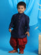Vastramay SISHU Boy's Blue Kurta And Cowl Dhoti Set