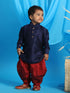 Vastramay SISHU Boy's Blue Kurta And Cowl Dhoti Set