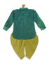 Vastramay SISHU Boy's Green Kurta And Green Cowl Dhoti Set