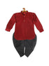 Vastramay SISHU Boy's Maroon Kurta And Black Cowl Dhoti Set