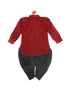 Vastramay SISHU Boy's Maroon Kurta And Black Cowl Dhoti Set