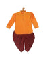 Vastramay SISHU Boy's Orange Kurta And Maroon Dhoti Set
