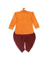 Vastramay SISHU Boy's Orange Kurta And Maroon Dhoti Set