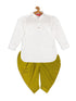 Vastramay SISHU Boy's White & Light Green Kurta With Dhoti Pant Set