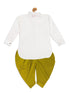 Vastramay SISHU Boy's White & Light Green Kurta With Dhoti Pant Set