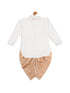 Vastramay SISHU Boy's White & Rose Gold Kurta With Dhoti Pant Set