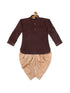 Vastramay SISHU Boy's Wine Color & Rose Gold Kurta with Dhoti Pant Set