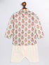 Vastramay SISHU Boy's Multicolor-Base-Beige And Cream Kurta Patiala Set