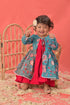 VASTRAMAY SISHU Girl's Red Anarkali Dress With Printed Jacket