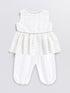 VASTRAMAY SISHU Girls' White Chanderi Ethnic Combo Set