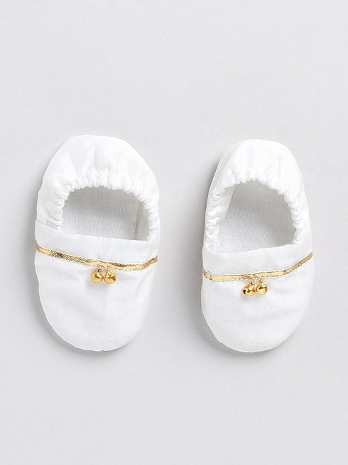 VASTRAMAY SISHU Girls' White Chanderi Ethnic Combo Set