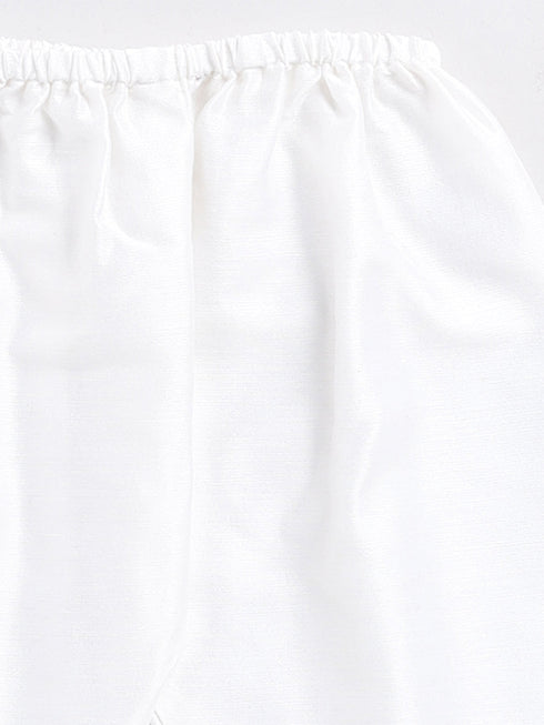 VASTRAMAY SISHU Girls' White Chanderi Ethnic Combo Set