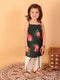 Vastramay SISHU Girls Multicolor-Base-Green Cotton Blend Kurta and Dhoti Set