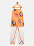 Vastramay SISHU Girls Multicolor-Base-Yellow Cotton Blend Kurta and Dhoti Set