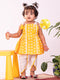 Vastramay Girl's Yellow Kurta And Dhoti Pant Set
