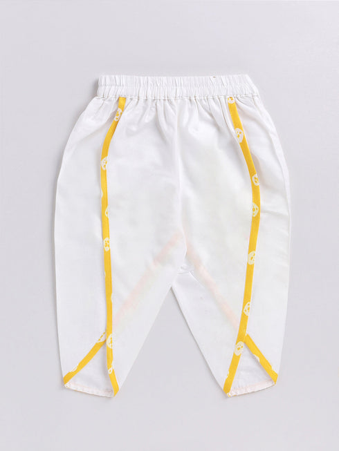 Vastramay Girl's Yellow Kurta And Dhoti Pant Set