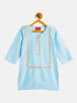 Vastramay SISHU Girls' Aqua Blue Viscose Kurta And Straight Pant Set