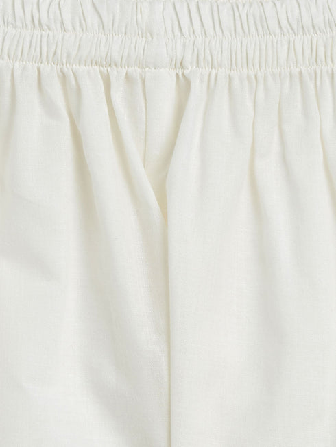 Vastramay SISHU Girl's Black Striped Handloom Kurta With Cream Pyjama Set