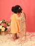 Vastramay SISHU Girl's Orange Chikankari Cotton Kurta