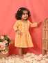 Vastramay SISHU Girl's Orange Chikankari Cotton Kurta