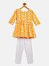 Vastramay SISHU Girl's Orange Chikankari Kurta Leggings Set