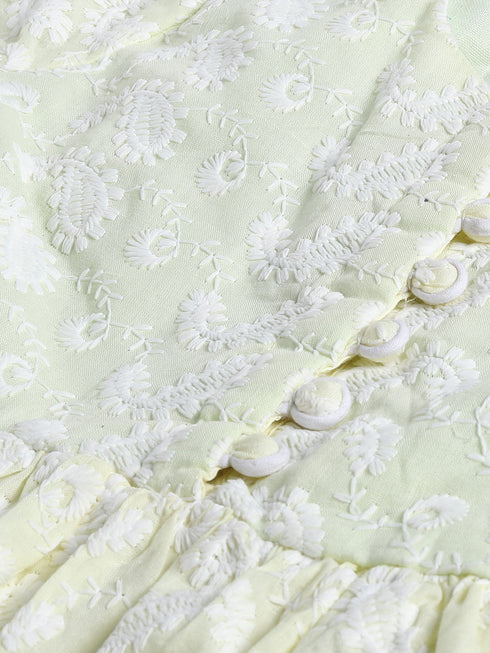 Vastramay SISHU Girl's Yellow Chikankari Cotton Kurta