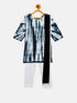 Vastramay SISHU Girls Black & White Pure Cotton Tie-Dye Kurta Leggings & Dupatta Set