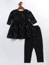 Vastramay SISHU Girl's Black Mirror Kurta Pyjama Set